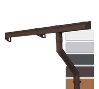 INEFA 5m Guttering Kit 68mm Box Gutter Dark Brown Plastic Rain Gutter Mono-Pitch Roof