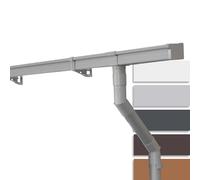 INEFA 5m Guttering Kit 68mm Box Gutter Grey Plastic Rain Gutter Mono-Pitch Roof