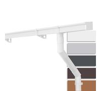 INEFA 5m Guttering Kit 68mm Box Gutter White Plastic Rain Gutter Mono-Pitch Roof