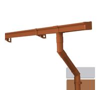 INEFA 6m Guttering Kit 83mm Box Gutter Brown PVC Plastic Rainwater System for shed, Greenhouse