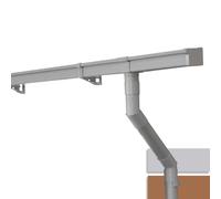 INEFA 8m Guttering Kit 83mm Box Gutter Grey PVC Plastic Rainwater System for shed, Greenhouse