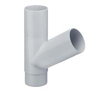 INEFA Branch downpipe 60 Degrees, PVC 75/75mm Grey Plastic downpipe Accessories, Simple Push-fit Installation, Made in Germany