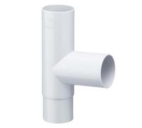 INEFA Branch downpipe 87 Degrees 50/50mm, PVC White Plastic downpipe Accessories, Simple Push-fit Installation, Made in Germany