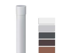 INEFA Downpipe 100 cm, PVC 75mm, White Rainwater Pipe Gutter Accessories, Simple Push-fit Installation, Made in Germany