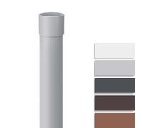 INEFA Downpipe 100 cm, PVC 85mm, Grey Rainwater Pipe Gutter Accessories, Simple Push-fit Installation, Made in Germany