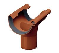 INEFA Drain Outlet, Half-Round 150mm/100mm Brown PVC