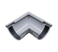 INEFA Gutter Angle 90 Degree semi-Circular External Angle, PVC 100mm Grey External Bead, Connecting Piece Gutter Accessories, Made in Germany