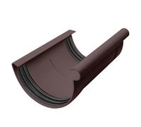 INEFA Gutter Connector, Half-Round 125mm Dark Brown Plastic