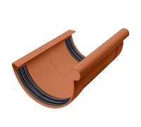 INEFA Gutter Connector, Half-Round 150mm Brown Plastic