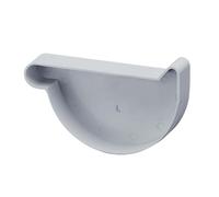 INEFA Gutter End Cap Half-Round 180mm Left Grey Plastic Push-Fit Installation