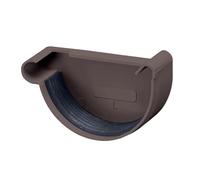 INEFA Gutter end Cap, Half-Round, Left 125mm Dark Brown PVC