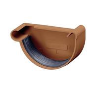 INEFA Gutter end Cap, Half-Round, Left 150mm Brown PVC