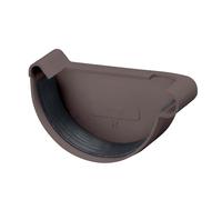INEFA Gutter end Cap, Half-Round, Right 125mm Dark Brown PVC