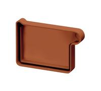INEFA Gutter end Piece Half-Round, PVC 68mm, Right Brown Gutter Accessories, Simple Push-fit Installation, Made in Germany