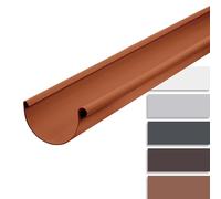 INEFA Gutter, Half-Round 2m x 125mm Brown Plastic | PVC-U rain gutter for roof drainage on the garden shed, carport, terrace and gazebo for plug-in installation