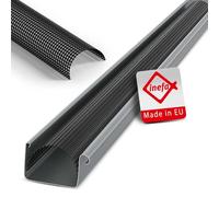 INEFA Gutter Leaf Guard, PVC 83 mm (3¼"), 2 m (6'7"), Black, Leaf Protection for gutters, Gutter mesh, Made in Germany - Ideal Protection Against Leaves