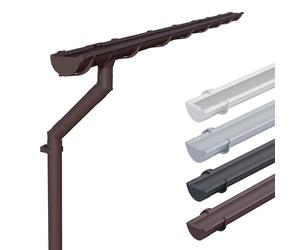 INEFA Gutter Set Plastic, Half-Round 100mm, 3m Dark Brown