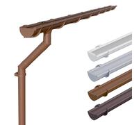 INEFA Gutter Set Plastic, Half-Round 5m, 125mm Brown