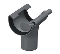 INEFA Half-Round Gutter Hook-in Connector, PVC 100/75mm Anthracite Hook-on Gutter Accessories, Simple Push-fit Installation, Made in Germany