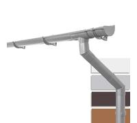 INEFA Plastic guttering Set NW125 / 125mm Half-Round Grey 4m - PVC rain Gutter and downpipe Set for Garden shed and carport