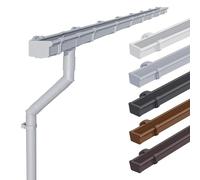 INEFA Plastic guttering Set NW68 / 68mm - Square Gutter 3m Grey - PVC-U rain Gutter with downpipe Set for Garden shed