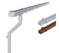 INEFA PVC Guttering Set for Garden Shed, Carport & Patio, NW83 / 83mm Box Gutter 4m Grey, 1 Roof Side, Plastic Rain Gutter Ideal for Gazebo