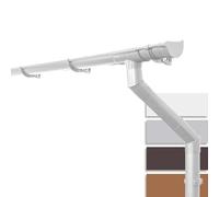 INEFA PVC guttering Set NW125 / 125 mm Half-Round White 6 m - rain Gutter and downpipe Set DN100 for Garden shed and carport