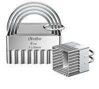 iNeibo Biscuit Cutter Set, Stainless Steel Cookie Cutter Square Scalloped Edge DIY Pastry Cutters Baking Molds with Handle for Dumpling Skin Cutters Muffins Crumpets Donuts Scones Kichen Baking