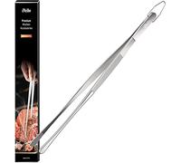iNeibo Cooking Tweezers Tongs Straight Tweezers - Extra Long Kitchen Food Tweezers Tongs - 30cm / 12-Inch 304 Stainless Steel for BBQ Grilling Cooking Roasting and Serving (Round)
