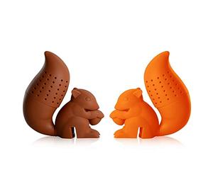 iNeibo Kitchen Squirrel Tea Infuser - Super Cute Silicone Loose Leaf Herbal Tea Strainer Filter Diffuser For Large Cup - Easy To Make Tea