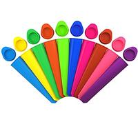 iNeibo Silicone Popsicle Mold -10 Pack Ice Pop Mould, Ice Lolly Molds with Lids, Food Grade, BPA Free - Flexible & Durable & Reusable & Easy Clean Popsicle Maker for Your Kids Craft Popsicle