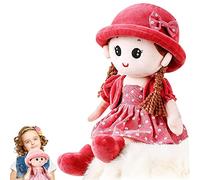 iNelihoo Adorable Plush Soft Baby Girl Dolls Cuddly Ragdoll Princess Doll with Removable Dress Hat Baby First Rag Doll Sleeping Cuddle Buddy Doll Toy Room Decoration Birthday Christmas Best Gift 35CM