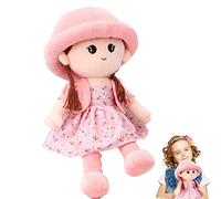 iNelihoo Adorable Plush Soft Baby Girl Dolls Cuddly Ragdoll Princess Doll with Removable Dress Hat Baby First Rag Doll Sleeping Cuddle Buddy Doll Toy Room Decoration Birthday Christmas Best Gift 35CM