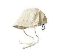 iNelihoo Baby Cotton Soft Brim Sun Hat with Chin Strap 3-24 Months Baby Summer Sun Protection Beach Hat Infant Adjustable Baseball Cap Toddler Boys Girls Visor Hat Beige