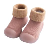 iNelihoo Kids Unisex Baby Toddler Anti-Slip Winter Thermal Socks Shoes, Pink, 1 Pair, Size 18-24 Months