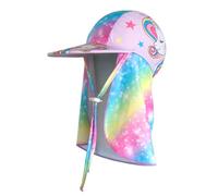 iNelihoo Kids UPF 50+ Swim Hat with Neck Protection 3-10 Years Quick Drying Summer Flap Cap with Chin Straps Visor Legionnaires Hats for Boys Girls