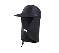 iNelihoo Kids UPF 50+ Swim Hat with Neck Protection 3-10 Years Quick Drying Summer Flap Cap with Chin Straps Visor Legionnaires Hats for Boys Girls Black