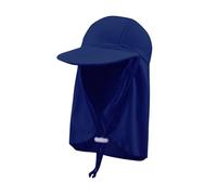 iNelihoo Kids UPF 50+ Swim Hat with Neck Protection 3-10 Years Quick Drying Summer Flap Cap with Chin Straps Visor Legionnaires Hats for Boys Girls Navy Blue