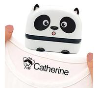 iNelihoo Name Stamp for Clothes Kids Personalised Name Stamp Custom Label Stamp Custom Self Inking Signature Stamps for Kids Clothes School Uniform Nursery Baby and Toddler, White Panda