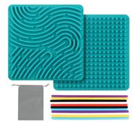 InemzTal Silicone Sensory Activity Board for Stress Relief, Calming, Focus, ADHD and Autism,Fidget Toy,Sensory Board with Portable Bag & 11 Strings, for Kids 3+ & Adults Travel