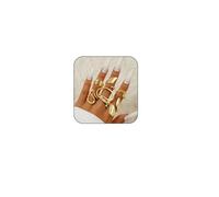INENIMARTJ Chunky Gold Rings for Women Non Tarnish,14K Gold Plated Stacking Knuckle Rings Sets Vintage Stackable Finger Midi Ring Prom Jewelry Accessories, Gold Plated Metal, No Gemstone