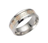 INENIMARTJ Glow Skull Rings for Men Women Gold Silver Luminous Skull Rings Stainless Steel Skull Finger Joint Ring Punk Vintage Luminous Jewelry for Men, Titanium steel, No Gemstone