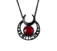 INENIMARTJ Gothic Crescent Moon Necklace for Women Twilight Vampire Crystal Moon Pendant Outfits Accessories Dark Punk Style Halloween Witchy Jewelry, Zinc, No Gemstone