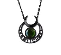 INENIMARTJ Gothic Crescent Moon Necklace for Women Twilight Vampire Crystal Moon Pendant Outfits Accessories Dark Punk Style Halloween Witchy Jewelry, Zinc, No Gemstone
