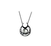 INENIMARTJ Gothic Dark Magic Moon Necklace,Black Luna Full Moon Stardust Prom Crystal Pendant Necklace Halloween Jewelry for Women, Zinc, No Gemstone