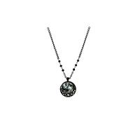 INENIMARTJ Gothic Dark Magic Moon Necklace,Black Luna Full Moon Stardust Prom Crystal Pendant Necklace Halloween Jewelry for Women, Zinc, No Gemstone