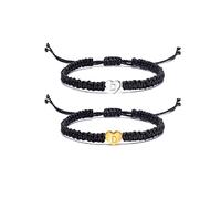INENIMARTJ Heart Initial Bracelets Personalized 26 Letters Initial Bracelet Handmade Charms Rope Braided Bracelets for Women Adjustable Matching Couples Initial Jewelry, Adjustable, Nylon, no gemstone