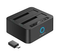 Ineo USB3.1 Gen1 to SATA Dual-Bay 2.5" or 3.5" HDD/SSD with Offline Duplicate/Clone Hard Drive Docking Station plus a free USB type C adapter[T3527-VIII+]
