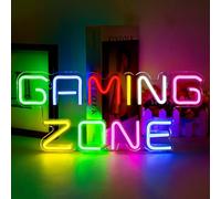 ineonlife Gaming Zone Neon Light Sign, Colorful LED Gaming Neon Sign for Wall Decor Letter Gaming Light for Game Room, Game Zone, Man Cave, Gifts for Gamers, Boys, Men