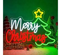 ineonlife Merry Christmas Neon Light Sign, Merry Christmas Neon Sign for Wall, Christmas Tree Led Signs for Home,Living Room,New Year,Christmas Party,Holiday,Gifts